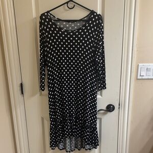 Annabelle Black and White Polka Dot Long Sleeve Dress